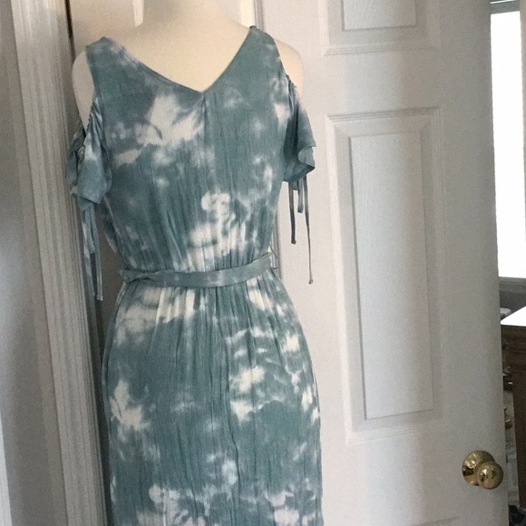 Blue Tie Dye Wrap Dress - Picture 3 of 4